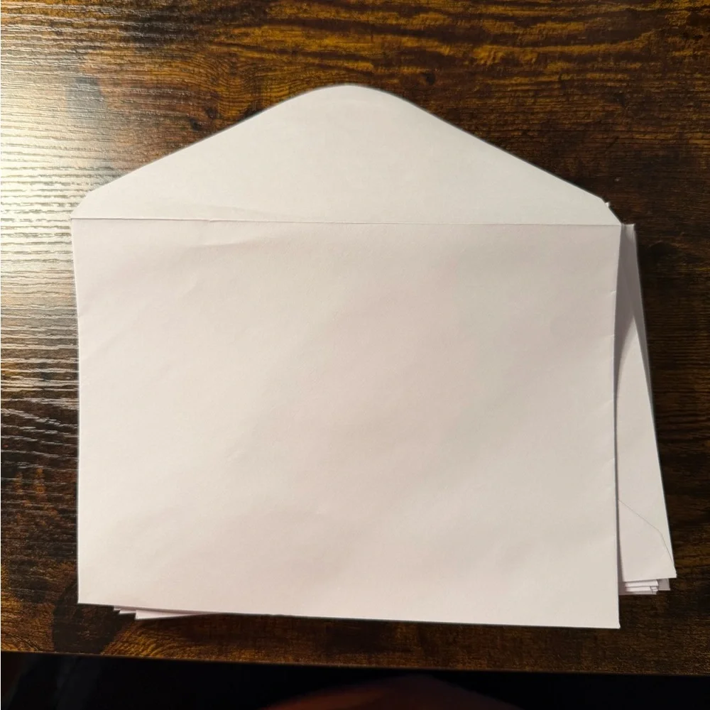 50 White Envelopes 5 1/4 inch x 7 1/4 in Blank Greeting Card Envelopes